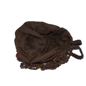 Macrame Purse Tote Bag Womens Medium Brown EUC Beaded Boho‎ Shoulder thumbnail 5