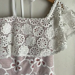 ALEXIS Boriana Off Shoulder Lace Romper White thumbnail 5