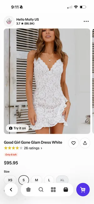 Hello Molly Dress Mini White Lace thumbnail 4