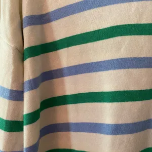 NWOT LOFT White Green Blue Striped Lightweight Sweater Preppy Women's size Small thumbnail 3