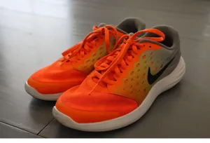 Neon Orange/Gray Nike 6.5y Lunarstelos Running Shoes thumbnail 1