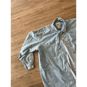 Vintage St Johns Bay Button Up Shirt Womens 24W Light Blue Denim Chambray Y2K thumbnail 8
