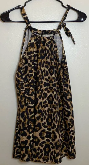 Sheilay Cheetah Print Tank Top Black thumbnail 1