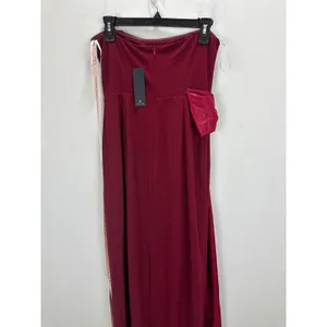 Lulus Marvelous Vision Red Strapless Bow Column Maxi Dress Formal Medium NWT thumbnail 10