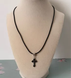 Black Cross Necklace thumbnail 3