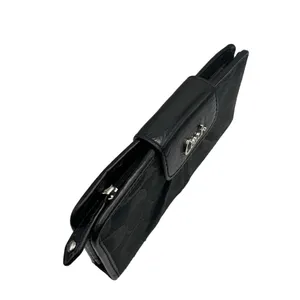 COACH Black Signature Canvas Ashley Wallet thumbnail 4