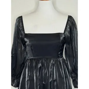 Thirty Thirty Black Baby Doll Mini‎ Dress Sheer Sleeves Sz XL LBD Whimsy Goth thumbnail 3