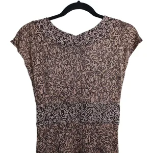 Diane von Furstenberg DVF Enola Brown Patterned V Neck Sleeveless Midi Dress 8 thumbnail 5