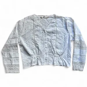 Chelsea & Violet Boho Pintuck Lace Blouse Medium Ivory Peasant Cottagecore thumbnail 2