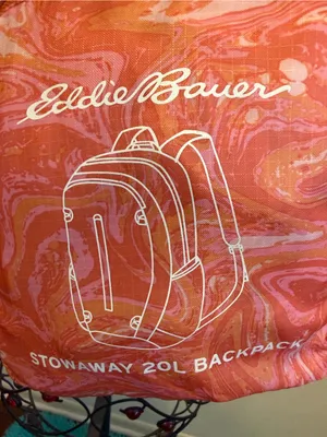 🎒🎒🎒BOGOHO🎒🎒🎒Eddie Bauer Coral Pink Marble Stowaway Backpack thumbnail 1