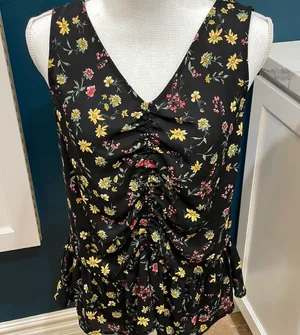 Pleione black floral blouse thumbnail 1