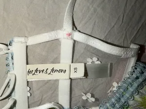 For Love And Lemons White Floral Embroidered Lace Bustier Top thumbnail 3