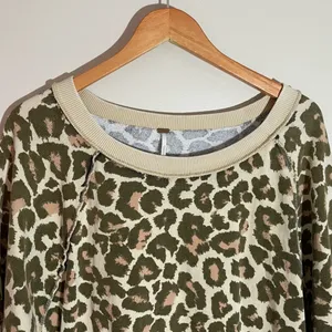 Free People Go Get On Oversized Leopard Pullover Sweatshirt thumbnail 6