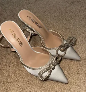 Sparkly White Heels Size 8 thumbnail 1