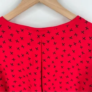 Vero Moda Novelty‎ Print Scissors Lightweight Chiffon V-Neck Top Hair Salon thumbnail 9