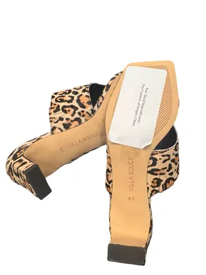 Villa Rouge Leopard Print Toe Loop Mule Low Heel Open Toe Sandals Size 6.5 BNIB thumbnail 7