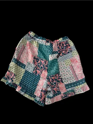 Simply Southern Patchwork Short Pajama Set - Pink, Teal & Cream thumbnail 12