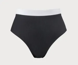 Berlook Black Contrast Trim Plus Size Bikini Top and Bottom thumbnail 9
