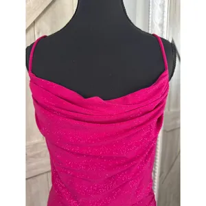 Fuschia Pink Asymmetrical Bodycon dress - Large thumbnail 3