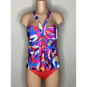 New. Trina Turk multicolored tankini top. Size 10. Retails $102 thumbnail 4