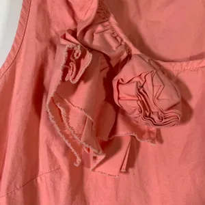 J.Crew Womens Coral‎ Pink Ruffle Rosette Cotton Sleeveless Blouse Top 6 Romantic thumbnail 6