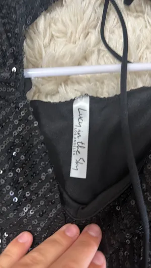 Lucy in the sky black sparkle dress thumbnail 3