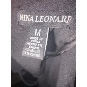 Nina Leonard Sheath Dress Black Pleated Puff Sleeve Midi LBD Elegant Size‎ M thumbnail 7