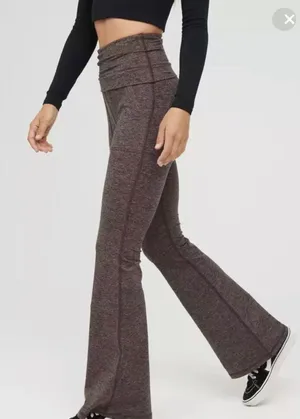 Aerie MEDIUM LONG OFFLINE By The Hugger High Waisted Foldover Flare Legging thumbnail 1