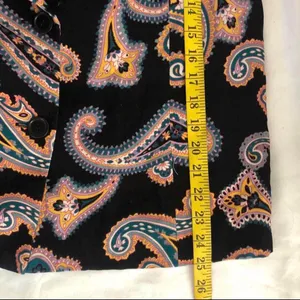 Retro Whimsygoth Gothic Black pink paisley blazer jacket coat shirt multicolored Size L-Measurement in pics thumbnail 6