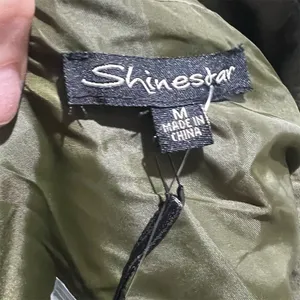 Shinestar Women's Olive Green Double-Breasted Cropped Jacket Medium thumbnail 4