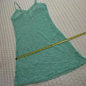 Victoria’s Secret Lace Sheer Lingerie Slip Dress Sz M Medium Teal Green thumbnail 2