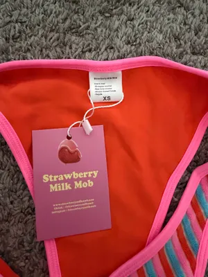Strawberry Milk Mob Swimsuit Bottom Pink Size XS thumbnail 3