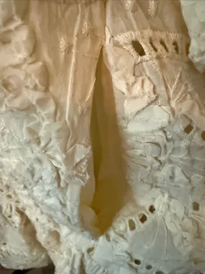 Arose Studio Cream Eyelet Lace Tie-Neck Puff Sleeve Dress thumbnail 4