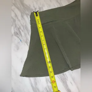 Women's Olive Green Flared Shorts Skirt thumbnail 2