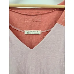 We The Free Top Womens M Laguna Thermal Pink Colorblock V-Neck EUC thumbnail 2