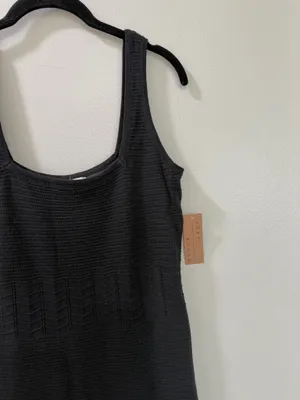 NWT Black Knit Midi Dress Size L thumbnail 7