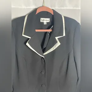 Danny & Nicole Black White Trim Blazer Jacket Size 18 Button Front Career thumbnail 3