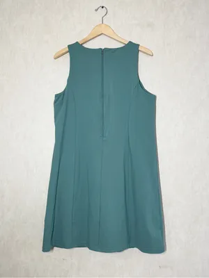 Lands’ End High Impact Crew Neck Active Dress Undershorts in Washed Evergreen L thumbnail 7