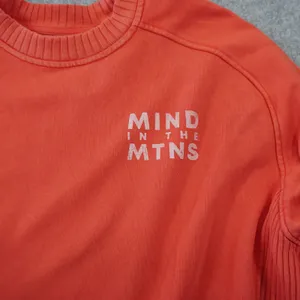Aerie Mind In The Mtns Crewneck Sweatshirt Coral Orange Ribbed Pullover Womens M thumbnail 4