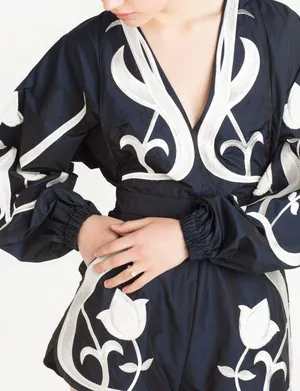 Black Velvet NWOT Mosaic Embroidered Playsuit Romper thumbnail 4