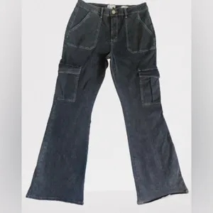 FOREVER 21 - Cargo Flare Jeans- Acid Washed Black Size 31 thumbnail 6