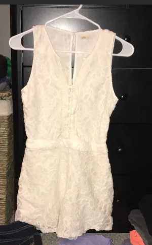 Hollister White Lace Romper thumbnail 2