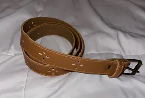 Brown Belt with Cross Cutouts thumbnail 1