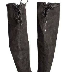 Chinese Laundry Black Suede Lace Up Back Chunky Heel Over The Knee Boots‎ Size 8 thumbnail 3
