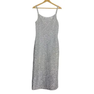 Rhode Stella Maxi Dress Silver Metallic Gown‎ Slit thumbnail 2