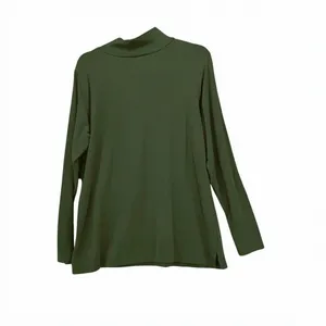 Belle by Kim Gravel Mock Neck‎ Tunic Large Olive Green Soft Flowy Layering Basic thumbnail 2