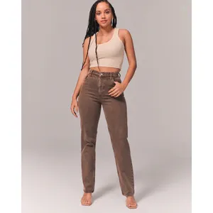 Abercrombie & Fitch Ultra High Rise 90s Straight Leg Jean Size 25 Washed Brown thumbnail 3