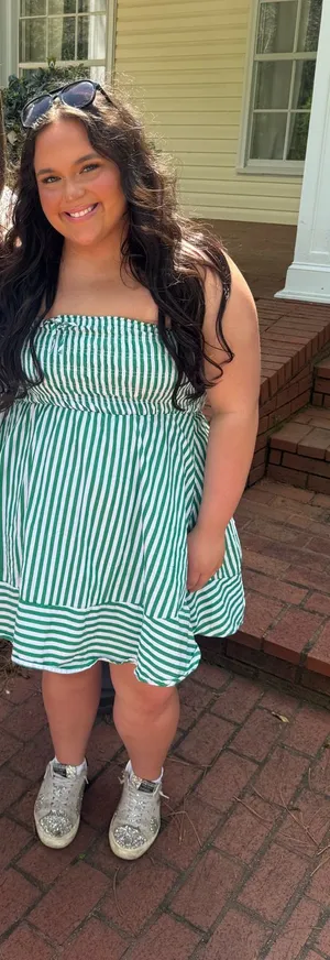 Green Stripe dress Size L thumbnail 1