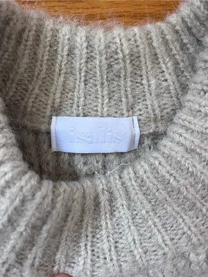 Isalis Cozy Crewneck Chunky Oversized Knit Sweater - Cream - Size S thumbnail 4