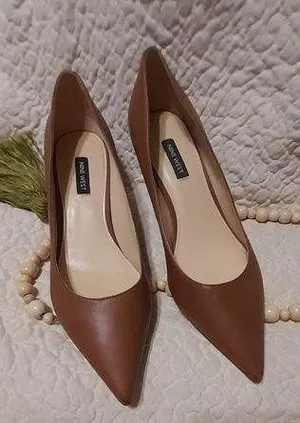 🧚‍♀️Nine West women's brown heels sz8.5 thumbnail 1